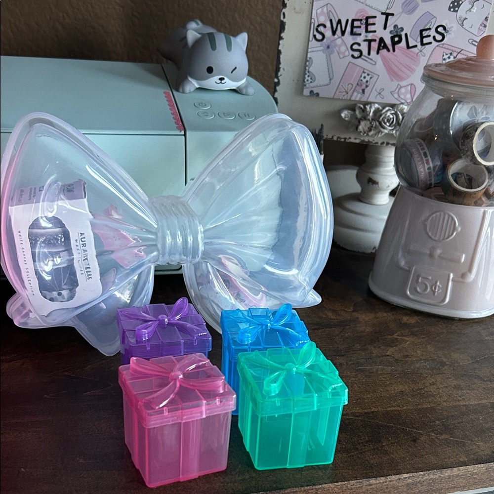 🎀 Adorable Mini Storage Bow Containers Set of 2 8 Coquette 3D 🎀